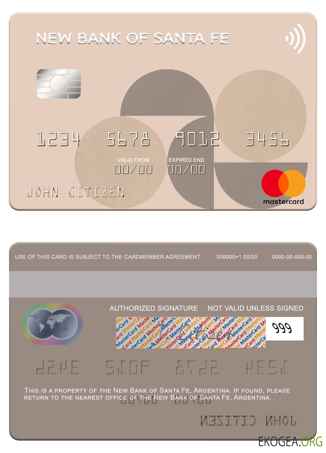 Argentine Nouvelle carte master de la Banque de Santa Fe